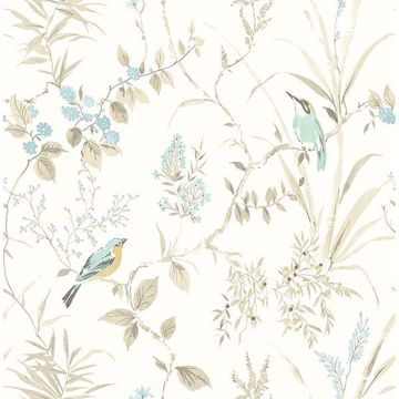 Picture of Imperial Garden Beige Botanical Wallpaper 
