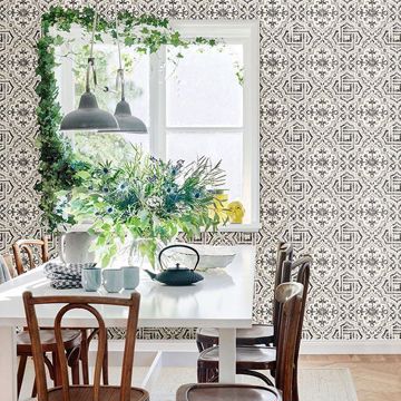 Show details for Sonoma Black Spanish Tile Wallpaper