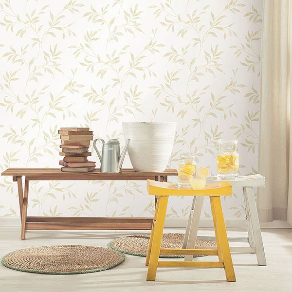 3117-54514 - Sanibel Cream Trail Wallpaper - by Chesapeake