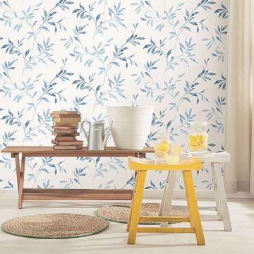Show details for Sanibel Light Blue Trail Wallpaper