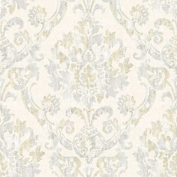 Picture of Shasta Grey Damask Wallpaper 