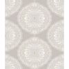 Picture of Bolinas Grey Medallion Wallpaper 