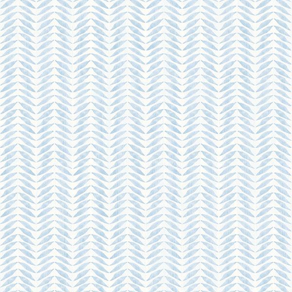 Picture of Espalier Sky Blue Chevron Stripe Wallpaper