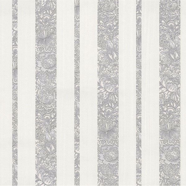 2768 3230 Certosa Silver Floral Stripe Wallpaper By Brewster