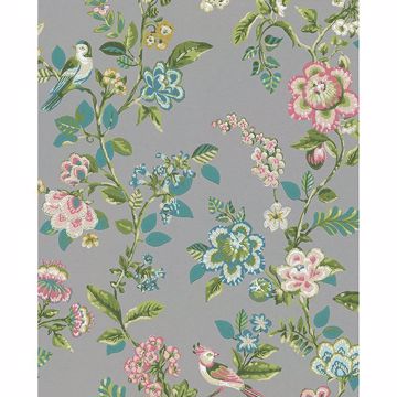 Picture of Willem Taupe Painted Garden Wallpaper