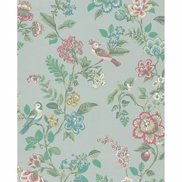 Picture of Willem Mint Painted Garden Wallpaper
