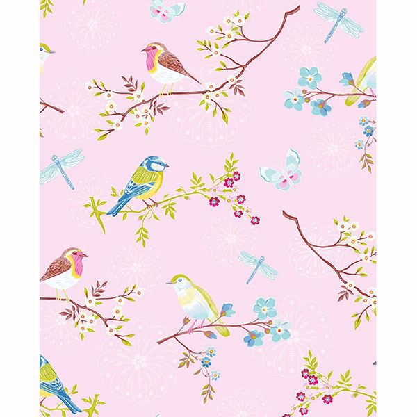Picture of Marit Light Pink Bird Wallpaper