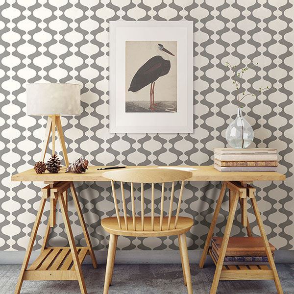 278224540 Emilio Grey Retro Wallpaper by AStreet Prints