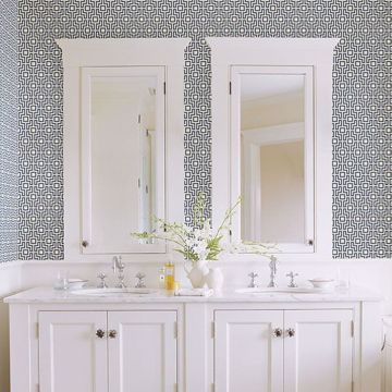 Show details for Boxwood Blue Geometric Wallpaper