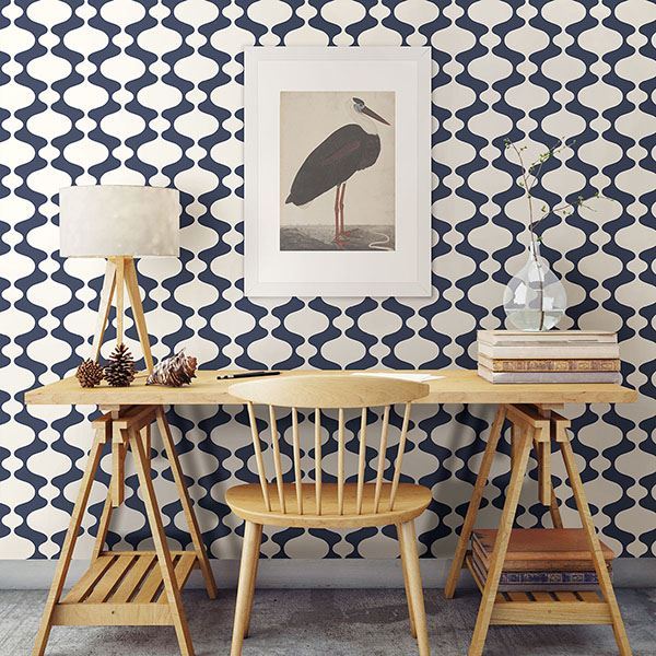 278224545 Emilio Navy Retro Wallpaper by AStreet Prints