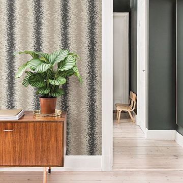 Show details for Quake Taupe Abstract Stripe Wallpaper