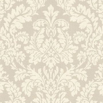 Show details for Honor Beige Damask Wallpaper