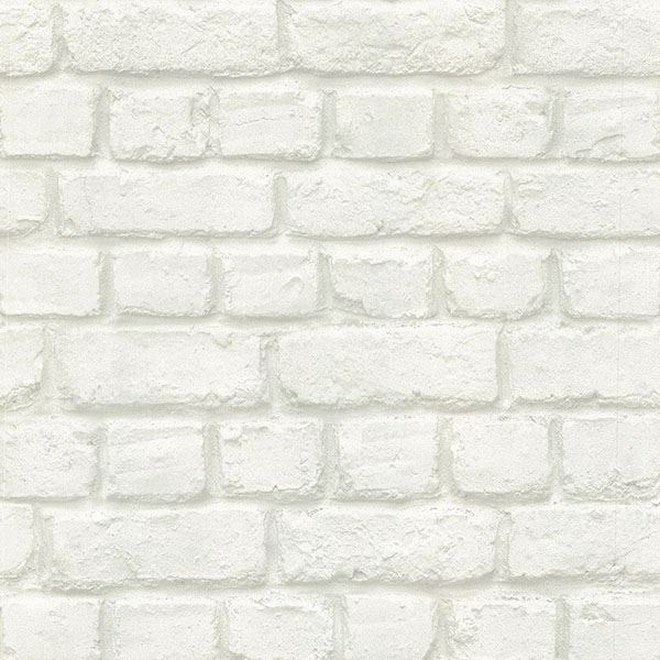 Picture of Chugach White Whitewashed Brick Wallpaper