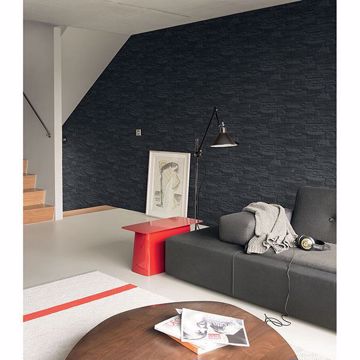 Show details for Collegiate Charcoal Stacked Slate Wallpaper