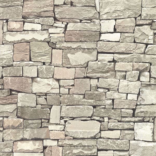 Picture of Wrangell Beige Stacked Slate Wallpaper 