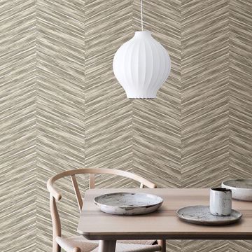 Show details for Pina Neutral Chevron Weave Wallpaper