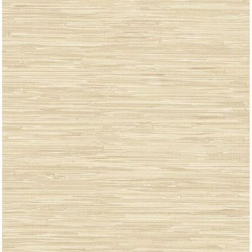 Picture of Maytal Light Yellow Faux Grasscloth Wallpaper 