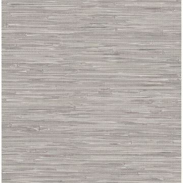 Picture of Maytal Grey Faux Grasscloth Wallpaper 