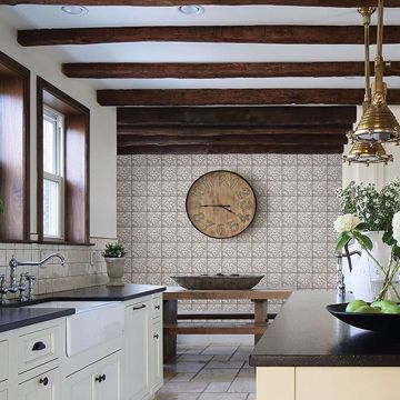 Show details for Brasserie Silver Tin Ceiling Tile Wallpaper