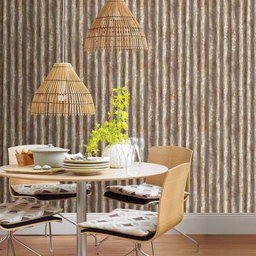 Show details for Alloy Brass Corrugated Metal Wallpaper
