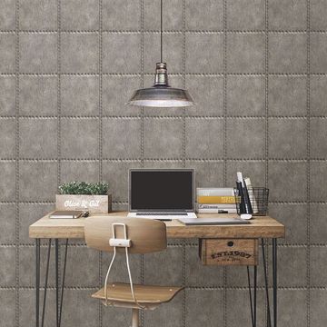 Show details for Indium Silver Sheet Metal Wallpaper