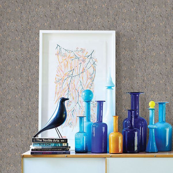 276723774 Adrift Grey Large Faux Cork Wallpaper by Brewster