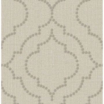 Picture of Garett Wheat Quatrefoil Wallpaper 