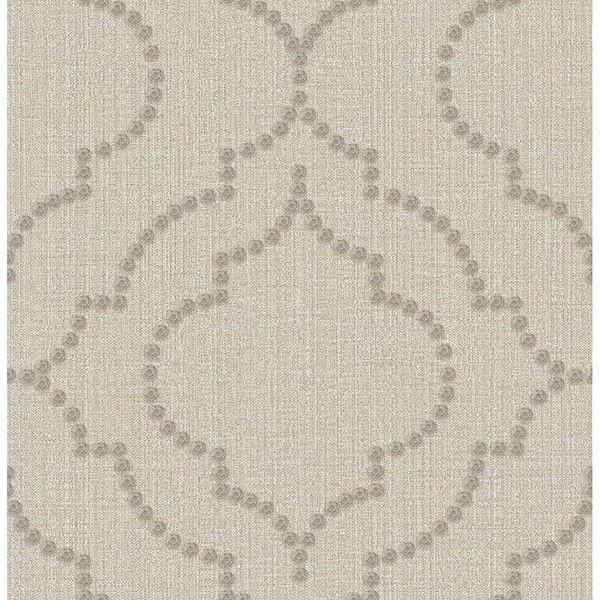 Picture of Garett Wheat Quatrefoil Wallpaper 