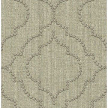 Picture of Garett Light Green Quatrefoil Wallpaper 