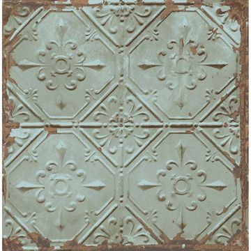 Picture of Artisan Turquoise Tin Ceiling Wallpaper 
