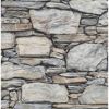 Picture of Cobble Light Grey Stone Wall Wallpaper 
