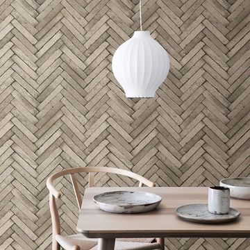 Show details for Arrow Neutral Diagonal Slate Wallpaper
