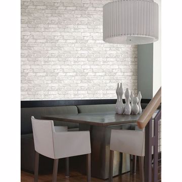 Show details for Davis White Brick Wallpaper