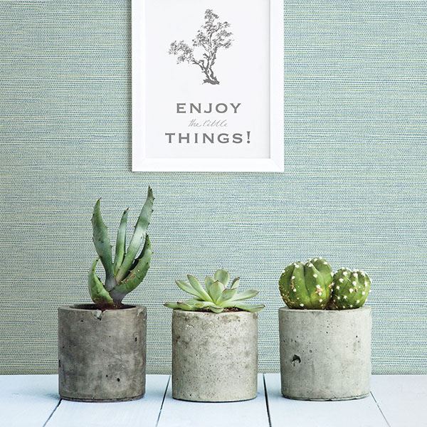 276724282 Bluestem Aqua Grasscloth Wallpaper by Brewster