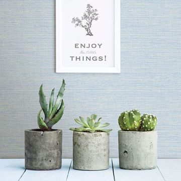 Show details for Bluestem Blue Faux Grasscloth Wallpaper