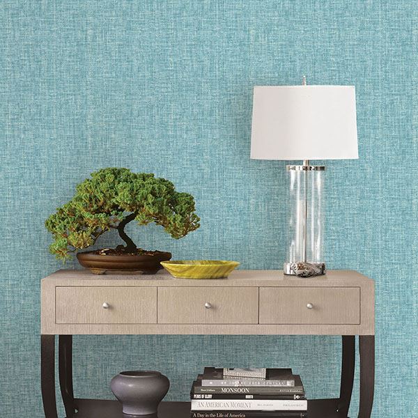 2767-22754 - Sampson Aqua Oasis Wallpaper - by Brewster