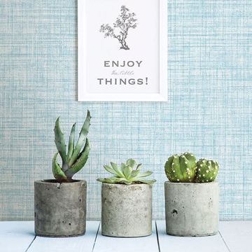 Show details for Tuckernuck Aqua Linen Wallpaper