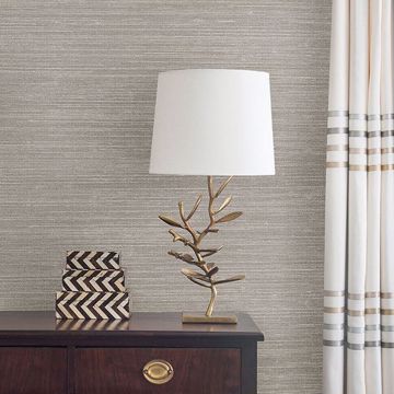 Show details for Liaohe Silver Grasscloth Wallpaper