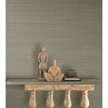 Show details for Salisbury Grey Grasscloth Wallpaper