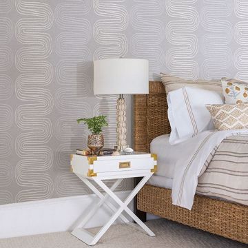 Show details for Zephyr Light Blue Abstract Stripe Wallpaper