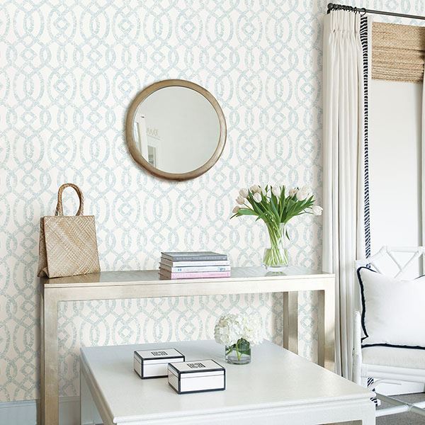 2793-24723 - Ethereal Sky Blue Trellis Wallpaper - by A - Street Prints