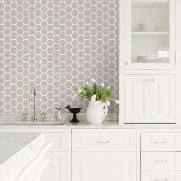 Show details for Aura Lavender Honeycomb Wallpaper