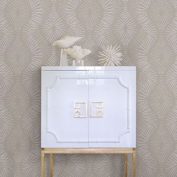 Show details for Feliz Champagne Beaded Ogee Wallpaper
