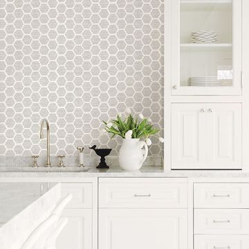 Show details for Aura Platinum Honeycomb Wallpaper