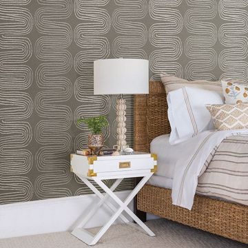 Show details for Zephyr Brown Abstract Stripe Wallpaper