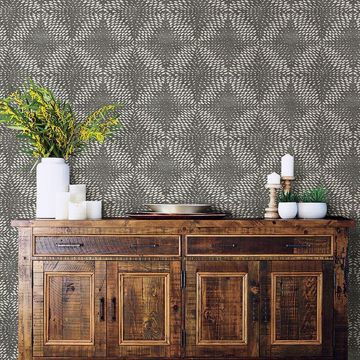 Show details for Ethos Pewter Abstract Wallpaper
