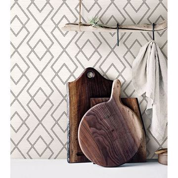 Show details for Blaze Cream Trellis Wallpaper