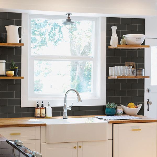 311512494 Freedom Black Subway Tile Wallpaper by Chesapeake