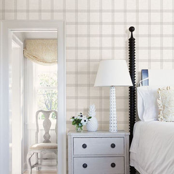 Show details for Twain Dove Plaid Wallpaper