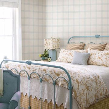 Show details for Twain Light Blue Plaid Wallpaper